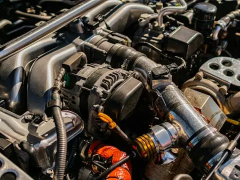 Motor de carro com várias peças